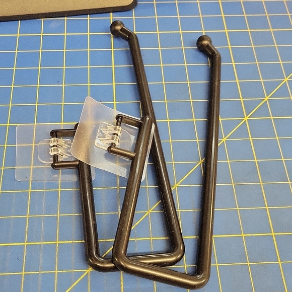 Black Hooks w Adhesive 11" x 3" Set of 2 - Picture 1 of 1